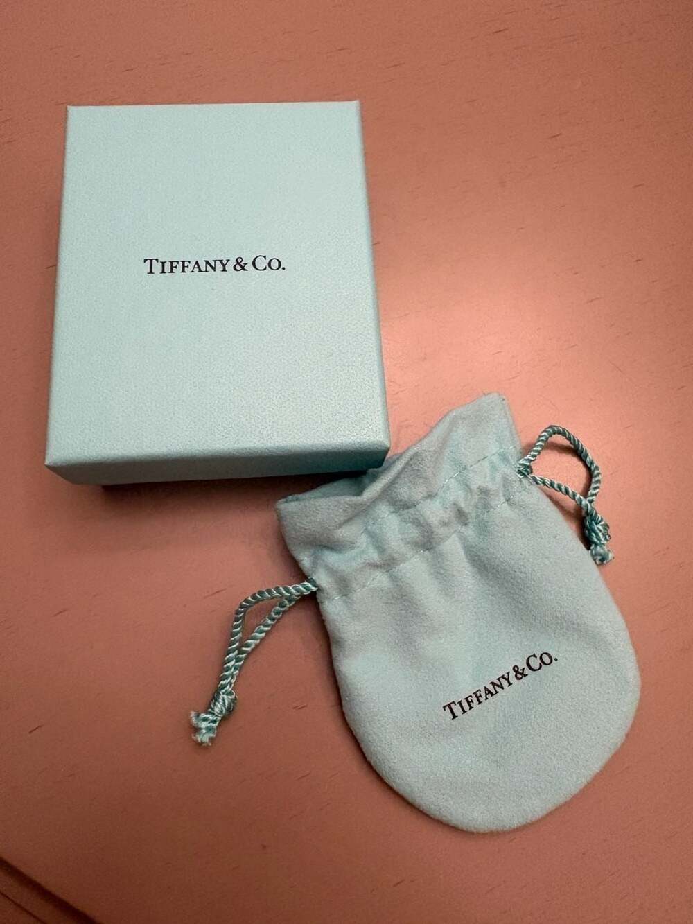 Tiffany & Co. Blue Box and Suede Drawstring Pouch Gift Packaging Set